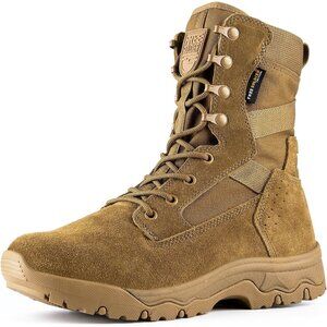 ⚡ Men Bright Light Brown Combat Suede Leather Lightweight Military Desert Boot